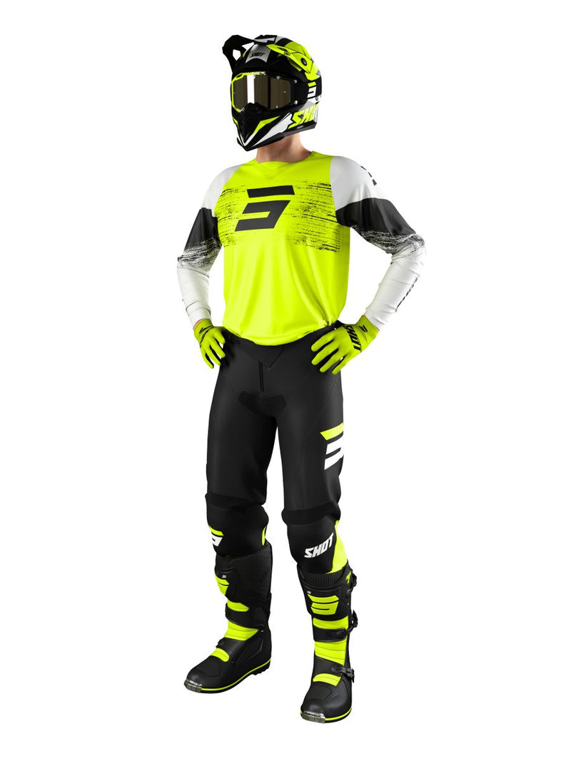 Shot Raw Burst Neon Yellow Adults MX Combo Kit