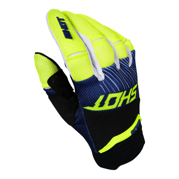 Shot Aerolite Optica Blue/Neon Yellow Adult Gloves