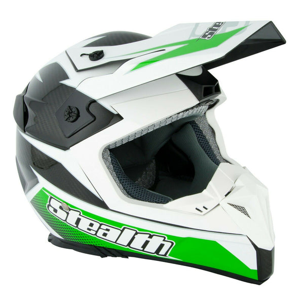 Stealth HD210 Carbon Fibre GP Replica Adult MX Helmet - Green