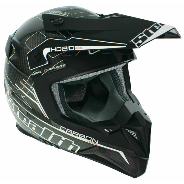 Stealth HD210 Carbon Fibre Adult MX Helmet - White