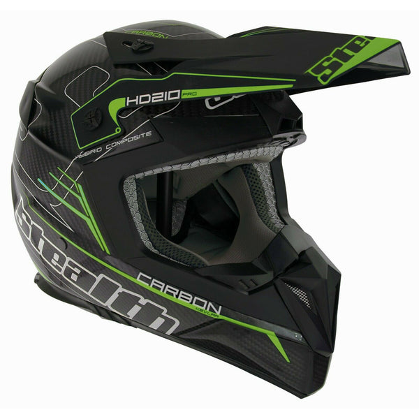 Stealth HD210 Carbon Fibre Adult MX Helmet - Green