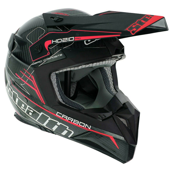 Stealth HD210 Carbon Fibre Adult MX Helmet - Red